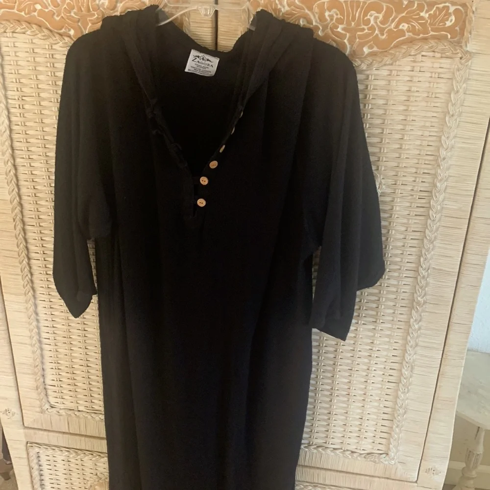 Zagora, HOODED Caftan, Cover Up, Loungewear, Robe ~ Vintage Lux - Picture 11 of 16